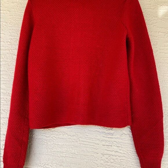 CYNTHIA ROWLEY Medium Buckle Snap Cardigan Sweater Red Vegan Business Casual - Picture 10 of 10